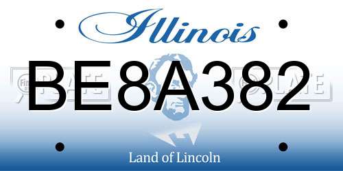 BE8A382 Illinois License Plate