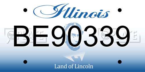 BE90339 Illinois License Plate