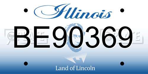 BE90369 Illinois License Plate