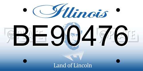 BE90476 Illinois License Plate