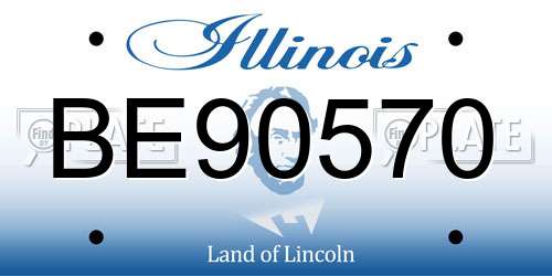 BE90570 Illinois License Plate