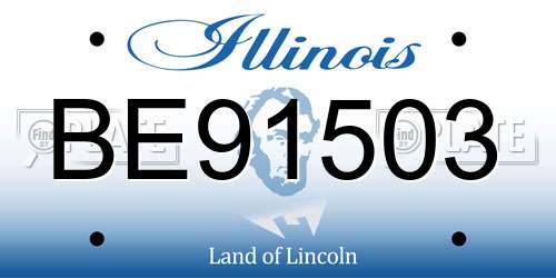 BE91503 Illinois License Plate