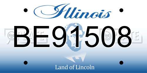 BE91508 Illinois License Plate