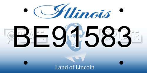 BE91583 Illinois License Plate