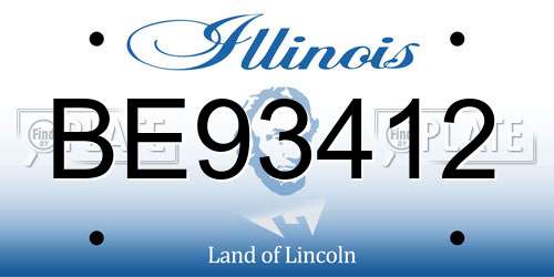 BE93412 Illinois License Plate