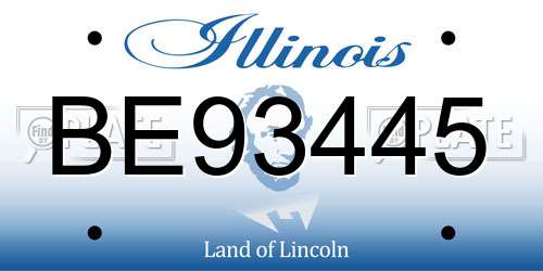 BE93445 Illinois License Plate
