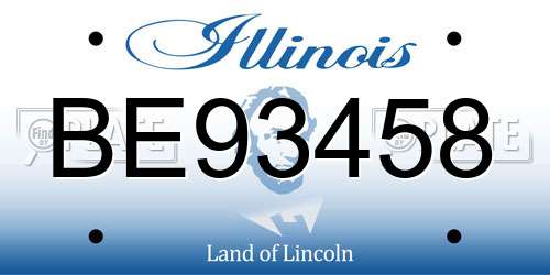 BE93458 Illinois License Plate