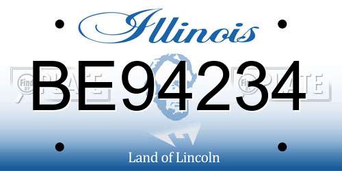 BE94234 Illinois License Plate