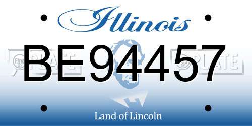 BE94457 Illinois License Plate
