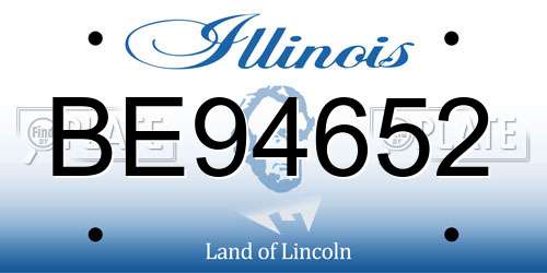 BE94652 Illinois License Plate