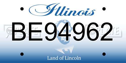 BE94962 Illinois License Plate