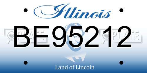 BE95212 Illinois License Plate