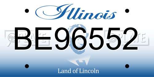 BE96552 Illinois License Plate