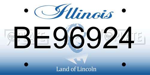 BE96924 Illinois License Plate