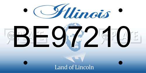 BE97210 Illinois License Plate