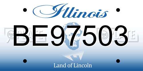 BE97503 Illinois License Plate