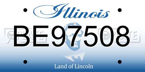 BE97508 Illinois License Plate