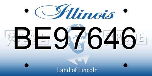 BE97646 Illinois License Plate