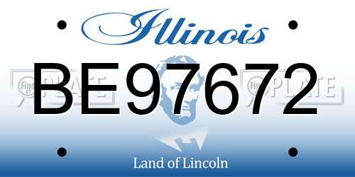BE97672 Illinois License Plate