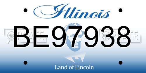 BE97938 Illinois License Plate