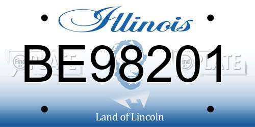 BE98201 Illinois License Plate