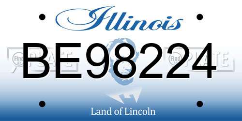 BE98224 Illinois License Plate