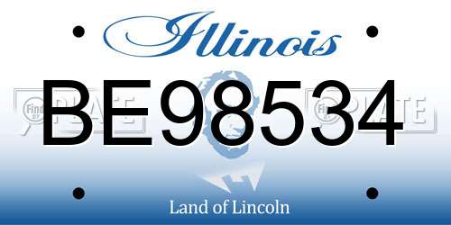 BE98534 Illinois License Plate