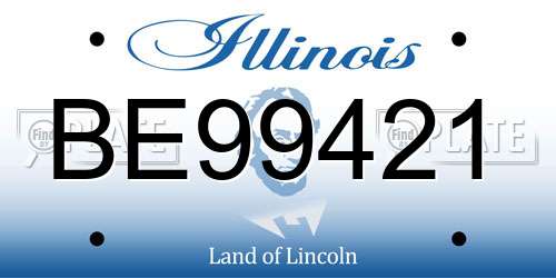 BE99421 Illinois License Plate