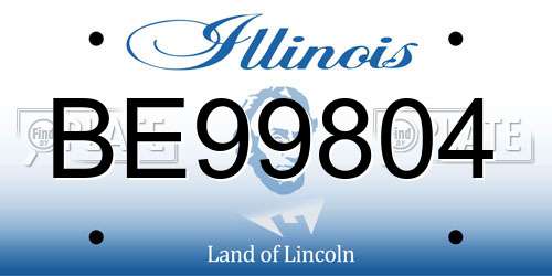 BE99804 Illinois License Plate