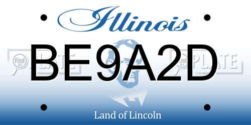 BE9A2D Illinois License Plate