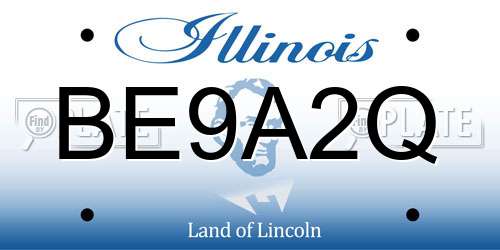 BE9A2Q Illinois License Plate