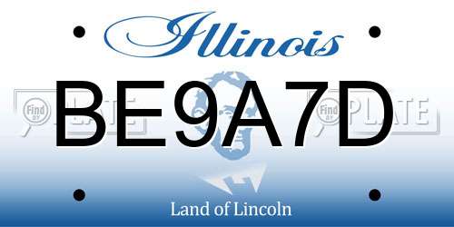 BE9A7D Illinois License Plate