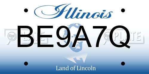BE9A7Q Illinois License Plate