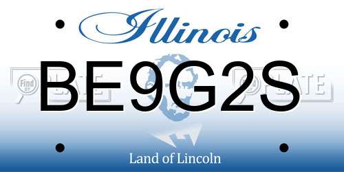 BE9G2S Illinois License Plate