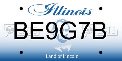 BE9G7B Illinois License Plate