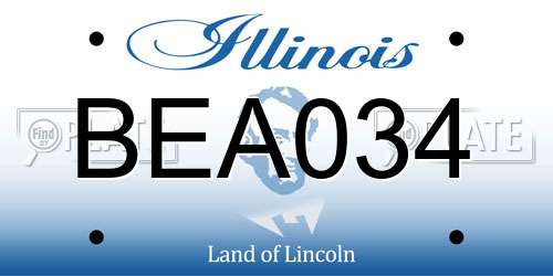 BEA034 Illinois License Plate
