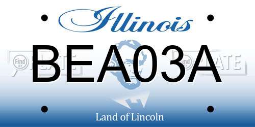BEA03A Illinois License Plate
