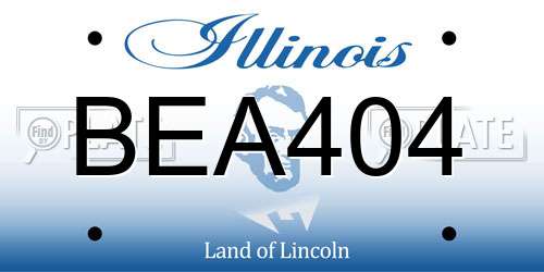 BEA404 Illinois License Plate