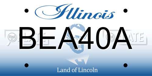 BEA40A Illinois License Plate