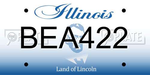 BEA422 Illinois License Plate