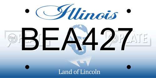 BEA427 Illinois License Plate