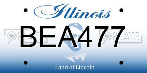 BEA477 Illinois License Plate