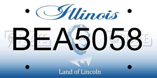 BEA5058 Illinois License Plate