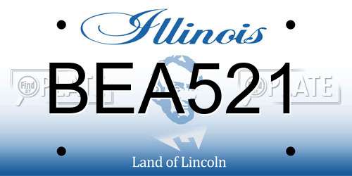 BEA521 Illinois License Plate