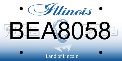 BEA8058 Illinois License Plate