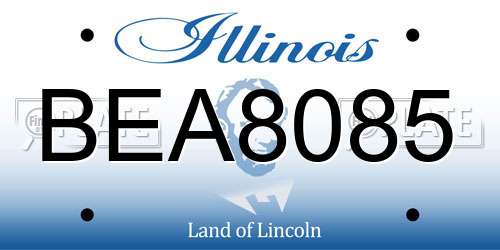 BEA8085 Illinois License Plate
