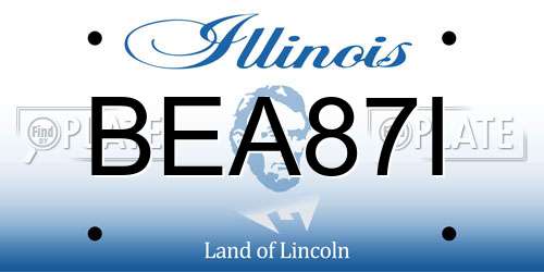BEA87I Illinois License Plate