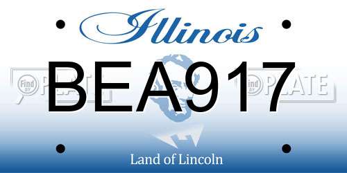 BEA917 Illinois License Plate