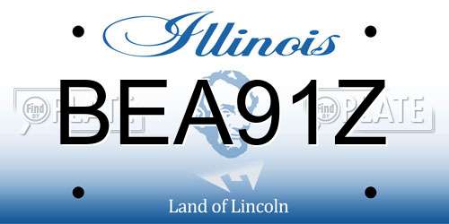 BEA91Z Illinois License Plate