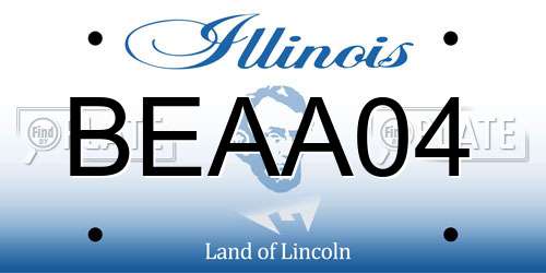 BEAA04 Illinois License Plate